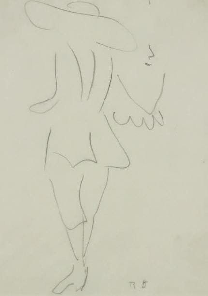 Raoul DUFY (1877-1953)
Homme de dos. Projet de costume pour "la Fête des Rois" Mine de plomb. Monogrammée en bas vers la droite. 20,5 x 15 cm