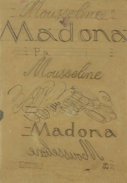 Raoul DUFY (1877-1953)
Mousseline Madona Mine de plomb sur papier calque. Projet graphique pour les ateliers Bianchini-Férier. Timbre des archives Raoul Dufy en bas à gauche. 17 x 12 cm