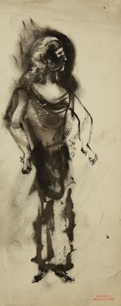 Christian BÉRARD (1902-1949)
Études de personnages. Cinq lavis d?encre, quatre portent le timbre rouge Collection Jean Bourgoint dans le bas. 33,5 x 13,5 - 32,5 x25,5 - 17,5 x 12 - 27 x 20,5 - 31 x 25,5 cm