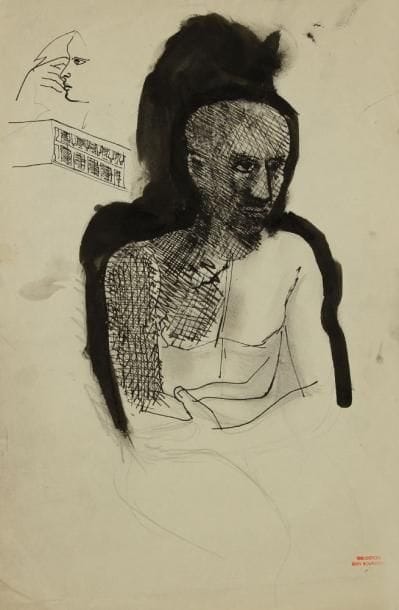 Christian BÉRARD (1902-1949)
Études de personnages (ombre en treille). Cinq lavis d?encre noire, portent le timbre rouge Collection Jean Bourgoint quatre en bas à droite, un en bas à gauche. 42,5 x 26 cm - 32,5 x 25,5 (2) - 29,5 x 23 - 19 x 21,5 cm. (Pliures et accidents)