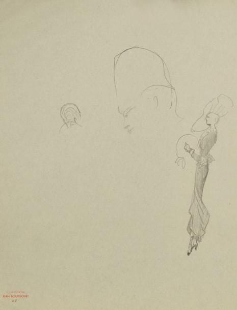 Christian BÉRARD (1902-1949)
Croquis de mode. Quatre dessins au crayon noir, portent le timbre rouge Collection Jean Bourgoint en bas, deux à droite, deux à gauche et deux numérotés 67. 27 x 21 cm. Provenance:. Collection Jean Bourgoint, 4 novembre 1966, Hôtel Drouot, Paris, N°67 du catalogue de la vente
