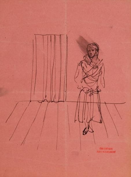 Christian BÉRARD (1902-1949)
Études de personnage; La Maison. Trois dessins à l?encre, un sur papier rose, portent le timbre rouge Collection Jean Bourgoint en bas à droite. 21,5 x 15,5 - 21 x 13,5 - 13,5 x 21 cm. (Pliures)