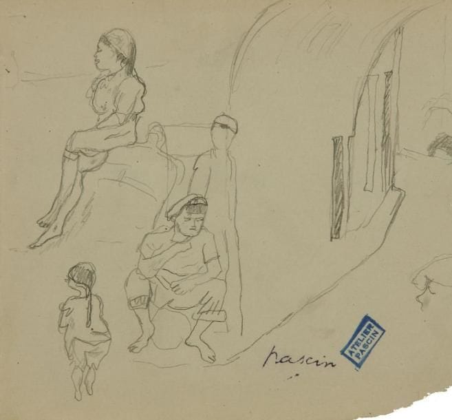 J. PINCAS DIT PASCIN (1885-1930)
Études d?enfants cubains. Dessin à la mine de plomb. Porte le cachet de la signature et de l?atelier. 12,5 x 13,5 cm