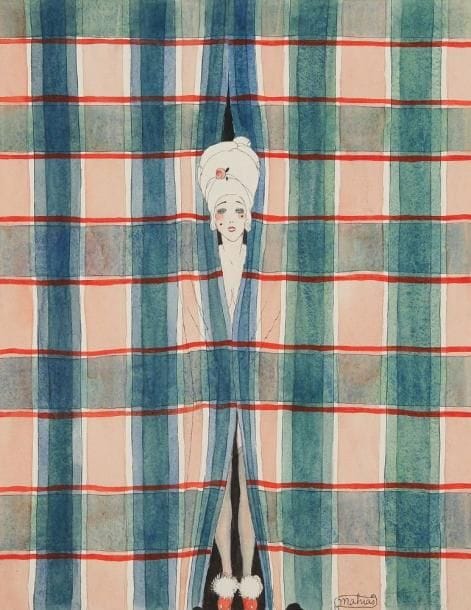 Robert MAHIAS (1890-?)
Si vous voulez me voir, regardez à l?intérieur - Projet de couverture. Aquarelle et encre. Signée en bas à droite. Titrée et annotée. (Petits accidents). 42 x 32 cm