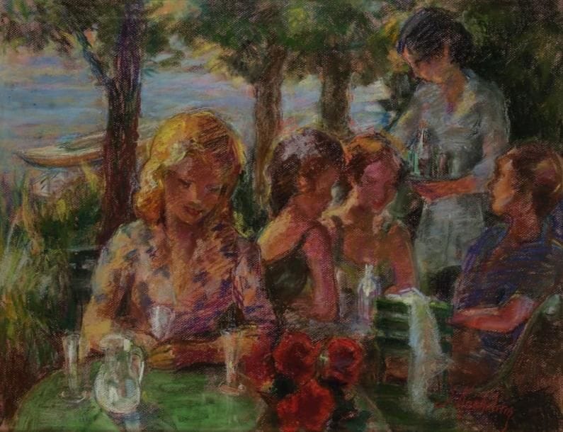 Suzanne KAEHRLING (1902-1985)
Au bord du lac. Pastel. Signé en bas à droite. 50,5 x 65 cm