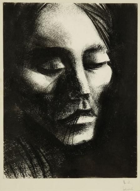 Roland CAT (né en 1943)
Lourde mélancolie, 1962. Dessin à l?encre. Signé en bas à gauche. Titré et daté par l?artiste sur le montage. 31 x 23,5 cm