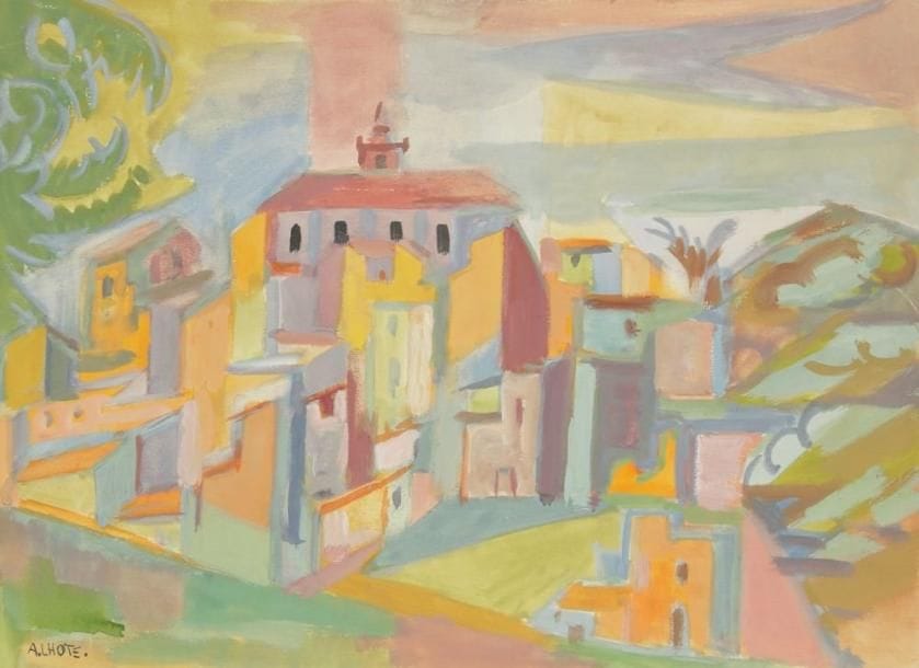 André LHOTE (1885-1962)
L?Église et le village de Gordes, 1941. Gouache sur vélin. Signée en bas à gauche. 29 x 39 cm. Provenance: Galerie Marcel Guiot