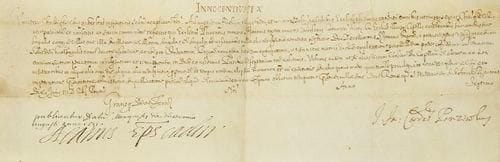 CAHORS - Clergé - SOLMINIHAC Alain de (Bienheureux) évêque de 1636 à 1659. Pièce signée «Alain eps Cadur.», Mercues 11 août 1651, une page in-folio oblong sur vélin, bulle du pape Innocent X contresignée par un cardinal concernant le prieuré de Mont Saint Jean à Gourdon (diocèse de Cahors). Alain de Solminihac qui était aussi abbé de Chancelade en Dordogne, a été déclaré vénérable par le pape Pie VI en 1783 et béatifié en 1981 par le pape Jean-Paul II. Mercues était la résidence d?été des évêques de Cahors. - SEVIN Nicolas. Pièce signée «Nicolas E. de Caors», Caussade, 6 novembre 1677, sur une supplique de Pierre de Pousson de Moscardon, curé de Bieule, une p. in-4 sur papier. - Le JAY Henry Guillaume. Pièce signée «Henry Ev. De Caors», Caors, 21 septembre 1685, sur une supplique de Marie de Pousson de Moscardon au sujet d?une fondation de son père à Caylus, 4 pp. in-4, les deux dernières blanches (marges défectueuses et petit trou central avec perte de quelques mots). - BRIQUEVILLE de LA LUZERNE Henry de. Pièce signée «Henry E. de Caors». Caors, 9 octobre 1698, 4 pp. in-4, les deux dernières blanches, sur une requête d?Aymond de Gaulejac et Gabriele de Moscardon, son épouse. - Le même: pièce signée deux fois, Cahors, 21 octobre 1726 et 25 janvier 1727, quatre pp. in-folio, sur une chapellenie vacante à Caylus. - NICOLAY Louis-Marie de. Pièce signée, Francopoli (?) au diocèse de Rodez, Quatre temps de septembre 1783, autorisation de dire la messe, 1 p. in-8 oblong. - CEZERAC Pierre-Célestin. Pièce signée «Pierre Célestin ev. De Cahors», Cahors, 8 septembre 1912, nommant un membre d?un conseil paroissial. Le dossier (comprenant une relique d?un saint)