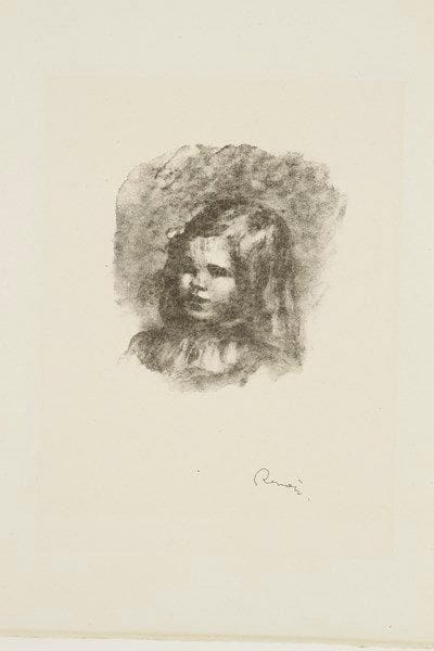 Pierre-Auguste RENOIR (1841-1919)
Claude Renoir, tourné à gauche. Pl. de la suite Douze lithographies originales. 1904. Lithographie. 118 x 128. Delteil, Stella 40; Johnson 118-4. Très belle et fraîche épreuve sur vélin crème, timbrée (Lugt 2137a). Infime trace d?oxydation à l?ouverture d?un ancien montage. Toutes marges. A. Vollard éditeur