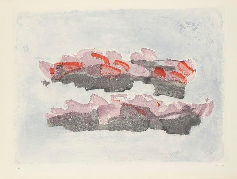 Jean FAUTRIER (1898-1964)
Rochers. Aquatinte. 645 x 475. Mason 268. Impression en couleurs. Parfaite épreuve sur vélin, numérotée et signée à la mine de plomb. Toutes marges. Tirage à 100 épreuves. Éd. Couturier