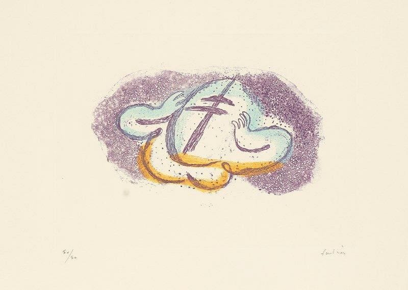 Jean FAUTRIER (1898-1964)
L?Otage. 1942. Eau-forte et aquatinte. 295 x 210. Mason 251. Impression en couleurs. Parfaite épreuve sur vélin crème, numérotée et signée à la mine de plomb. Toutes marges. Tirage à 50 épreuves. Éd. Couturier