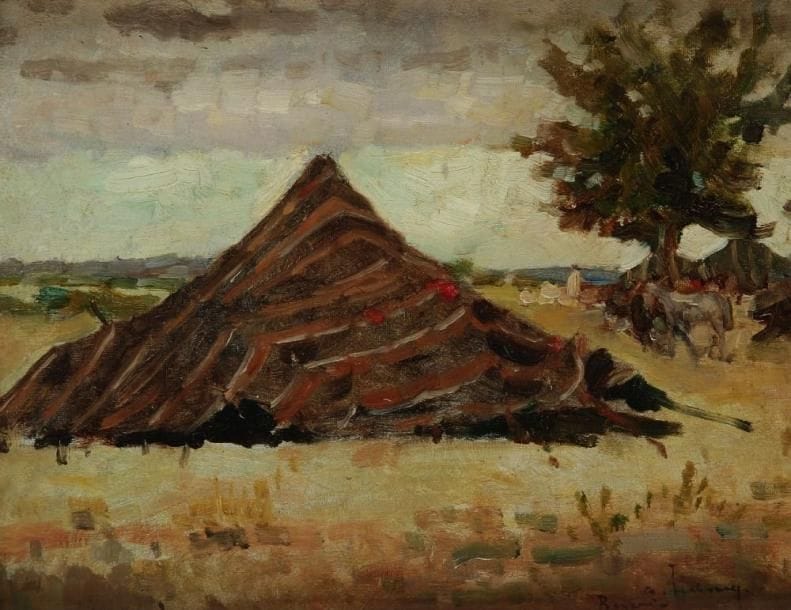 ALBERT LEBOURG (1849-1928)
Algérie, les tentes à Boghari. Huile sur carton. Signée et située en bas à droite. 34 x 26 cm. Provenance : Vente Paris, 1995. Exposition : Lebourg, galerie Georges Petit, janvier 1918, n°50. Bibliographie : Catalogue Raisonné de l'?uvre de Lebourg par L. Bénédite,éditions Galerie Georges Petit, Paris, 1923, n°43. 