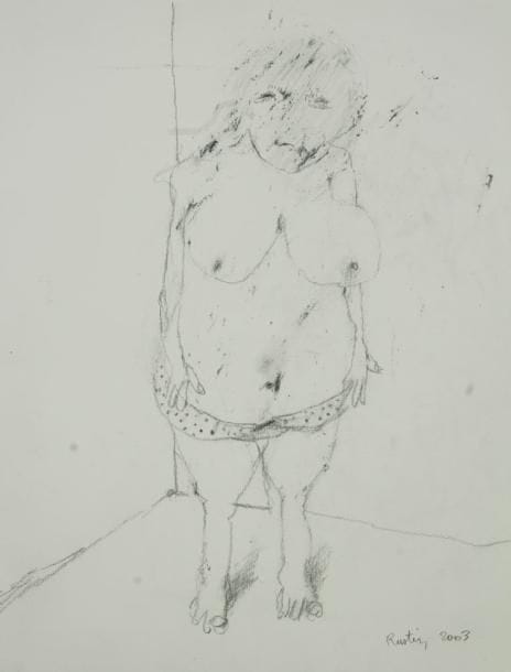 JEAN RUSTIN (NE EN 1928)
Femme en pied, 2003. Dessin à la mine de plomb. Signé et daté en bas à droite. 31 x 23 cm