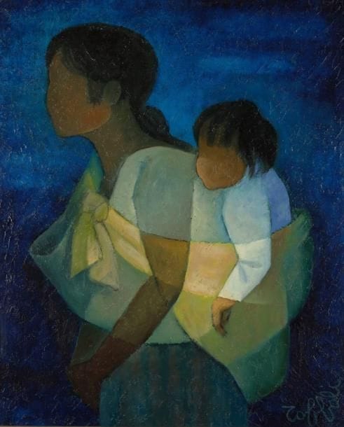 Louis TOFFOLI (1907-1999)
Le Bébé Thaï. Huile sur toile. Signée en bas à droite. 73 x 60 cm