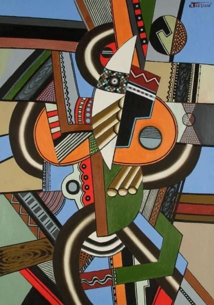 Georges TERZIAN (né en 1939)
L'Africain, 1994. Huile sur toile. Signée en haut à droite. Signée, datée et titrée au dos. 116 x 81 cm