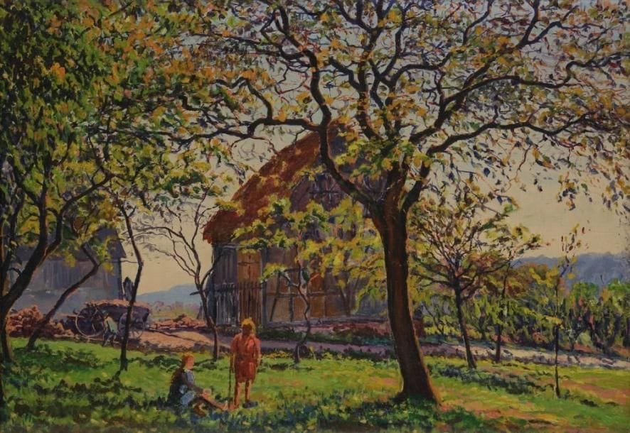 Gustave-Gaston CARIOT (1872-1950)
La Ferme, 1921. Huile sur toile. Signée et datée en bas à droite. 43 x 58 cm