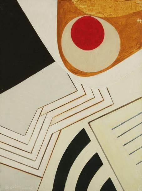 Silvano BOZZOLINI [italien] (1911-1998)
Serie cosmos, 1967. Huile sur papier contrecollé sur toile. Signée et datée en bas à gauche. Signée, datée et titrée au dos. 61 x 47 cm