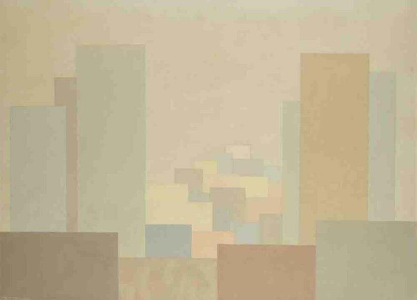 Geneviève ZONDERVAN (née en 1922)
Grand ensemble, 1974 Huile sur toile. Signée et datée en bas à gauche. 73 x 100 cm Exposition: salon des Indépendants, 1975, catégorie Synthèse.