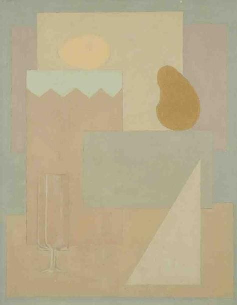 Geneviève ZONDERVAN (née en 1922)
Verre et poire, 1976 Huile sur toile. Monogrammée en bas à droite. 41 x 33 cm