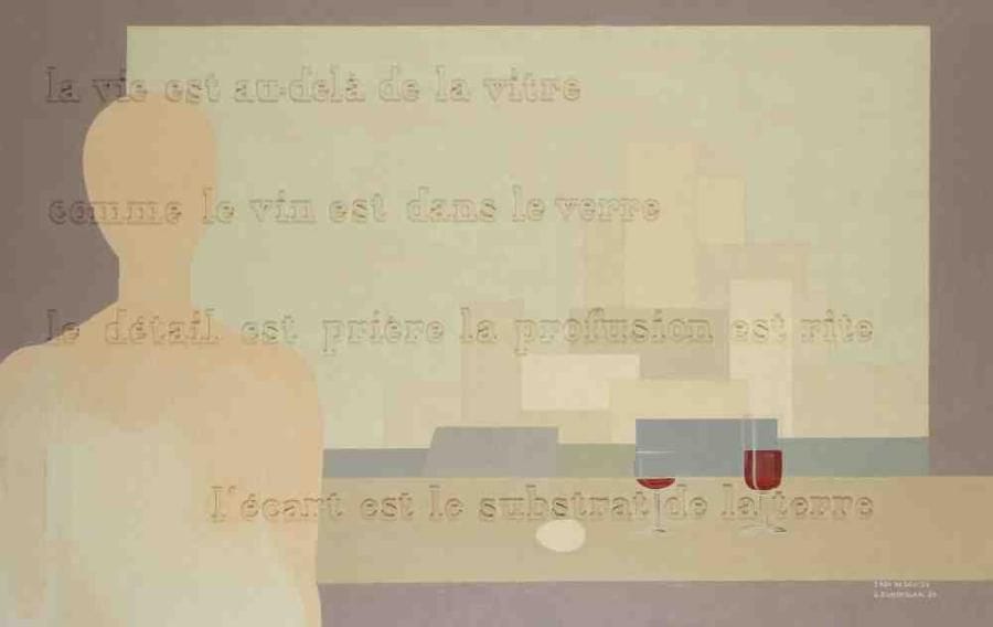 Geneviève ZONDERVAN (née en 1922)
Fenêtre, hommage au poête Sadi Bogorter, 1984 Huile sur toile. Signée et datée en bas à droite. 65 x 100 cm