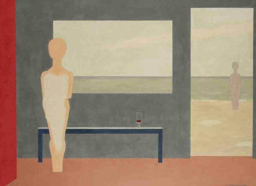 Geneviève ZONDERVAN (née en 1922)
Play back II, 1985 Huile sur toile. Signée et datée en bas à droite. 73 x 100 cm