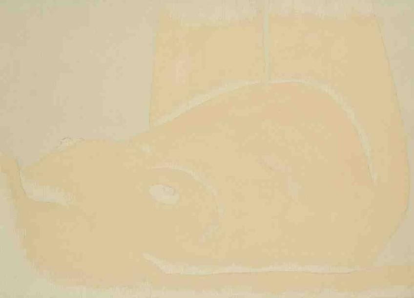 Geneviève ZONDERVAN (née en 1922)
Nu allongé, vers 1990 Huile sur toile. Signée au dos. 33 x 46 cm