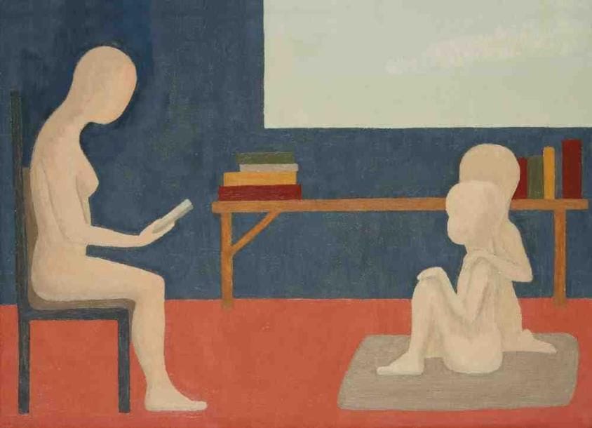 Geneviève ZONDERVAN (née en 1922)
La Lecture, 1993 Huile sur toile. Signée et datée au dos. 24 x 33 cm