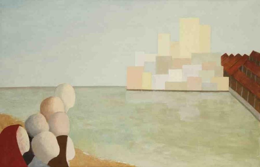 Geneviève ZONDERVAN (née en 1922)
Regard sur la ville, 2002 Huile sur toile. Non signée. 60 x 92 cm