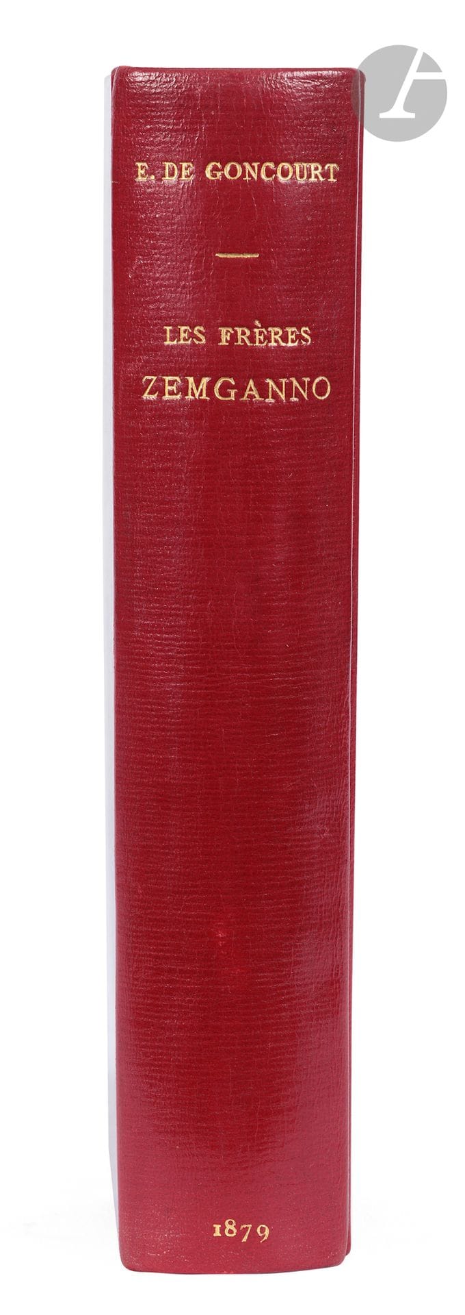 GONCOURT (Edmond de).
Les Frères Zemganno.
Paris : G. Charpentier, 1879. — In-18, 188 x 130 : XII, 375 pp., couverture imprimée. Demi-maroquin rouge à la Bradel, dos lisse, non rogné, couverture et dos conservés (reliure du temps).

Édition originale, dédiée à Julia Daudet.

UN DES 100 EXEMPLAIRES NUMÉROTÉS SUR PAPIER DE HOLLANDE (n° 42), seul grand papier après 2 exemplaires sur chine.

Bon exemplaire en reliure légèrement postérieure.
Couverture brunie. Quelques piqûres.