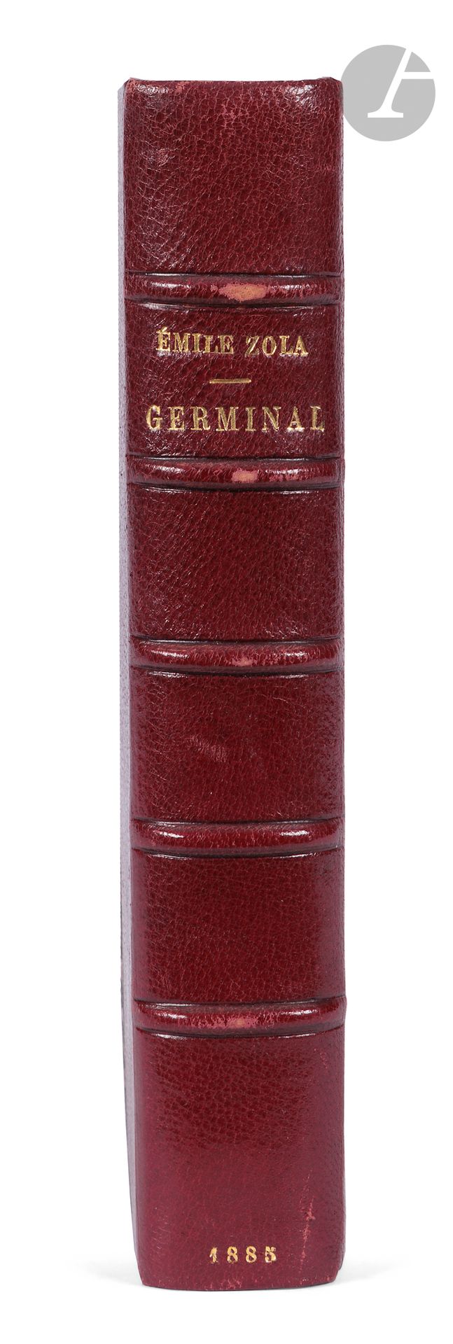 ZOLA (Émile).
Germinal.
Paris : G. Charpentier et Cie, 1885. —In-18, 180 x 115 : (2 ff.), 591 pp., couverture imprimée. Demi-maroquin bordeaux à coins, filets dorés, dos à nerfs, tête dorée, non rogné, couverture et dos conservés (reliure du XXe siècle).

Autre exemplaire de l’édition originale.

Exemplaire sur papier d’édition, enrichi d’une lettre autographe signée d’Émile Zola, d’une page in-8, datée du 10 novembre 1899 et montée sur onglet. Il s’agit d’une fin de non-recevoir adressée à un éditeur qui demandait la permission de publier Germinal en feuilleton dans un journal : « Hélas ! cher monsieur, je ne puis plus vous donner l’autorisation de publier gratuitement «Germinal», depuis que je fais partie de la Société des gens de lettres. Et surtout, je ne puis pas vous autoriser à publier ce roman en livraisons séparées, que vos acheteurs réuniraient ensuite, car ce serait simplement une contrefaçon, et mon éditeur serait en droit de me faire un procès. »

Frottements d’usage au dos. Restaurations à la couverture.

Provenance :
Victor Mercier, avec son ex-libris arborant le devise « librorum flos illibatus » (ne figure pas aux catalogues de vente de sa bibliothèque).