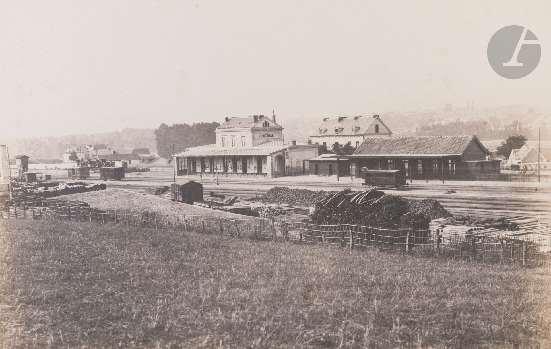 Édouard Baldus (1813-1889) 
Pontoise train station, 1855. 
Salt paper print from a paper negative, mounted on cardboard. Handwritten caption in graphite on mount, lower left. 
28x44 cm  
 
Bibliography : 
Malcolm Daniel, The Photographs of Édouard Baldus, New York, Metropolitan Museum of Art, 1994, p. 153.