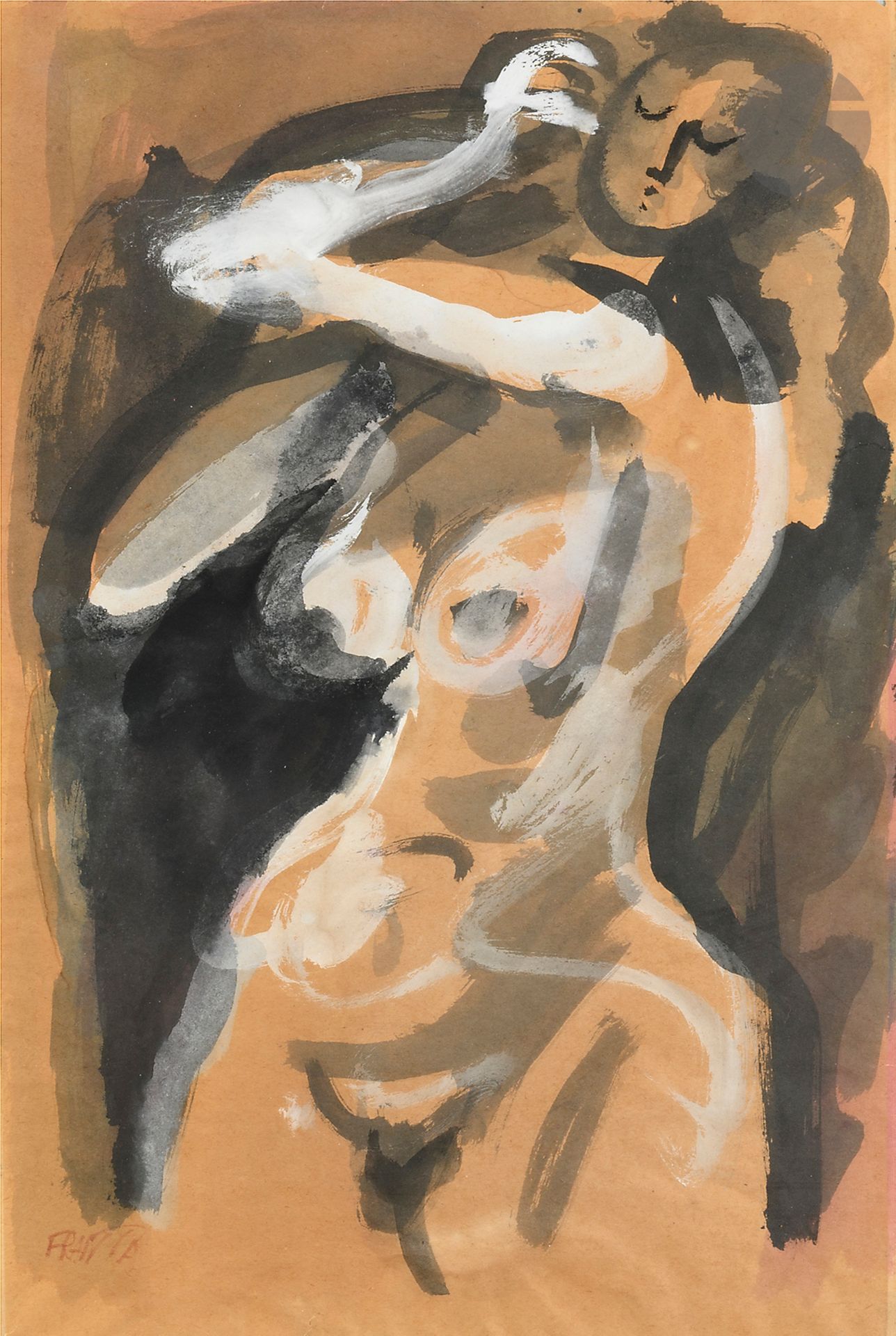 François FRANTA (né en 1930)
Femme nue
Lavis d'encre et gouache blanche.
Signé en bas à gauche.
(Papier jauni).
53 x 36.5 cm