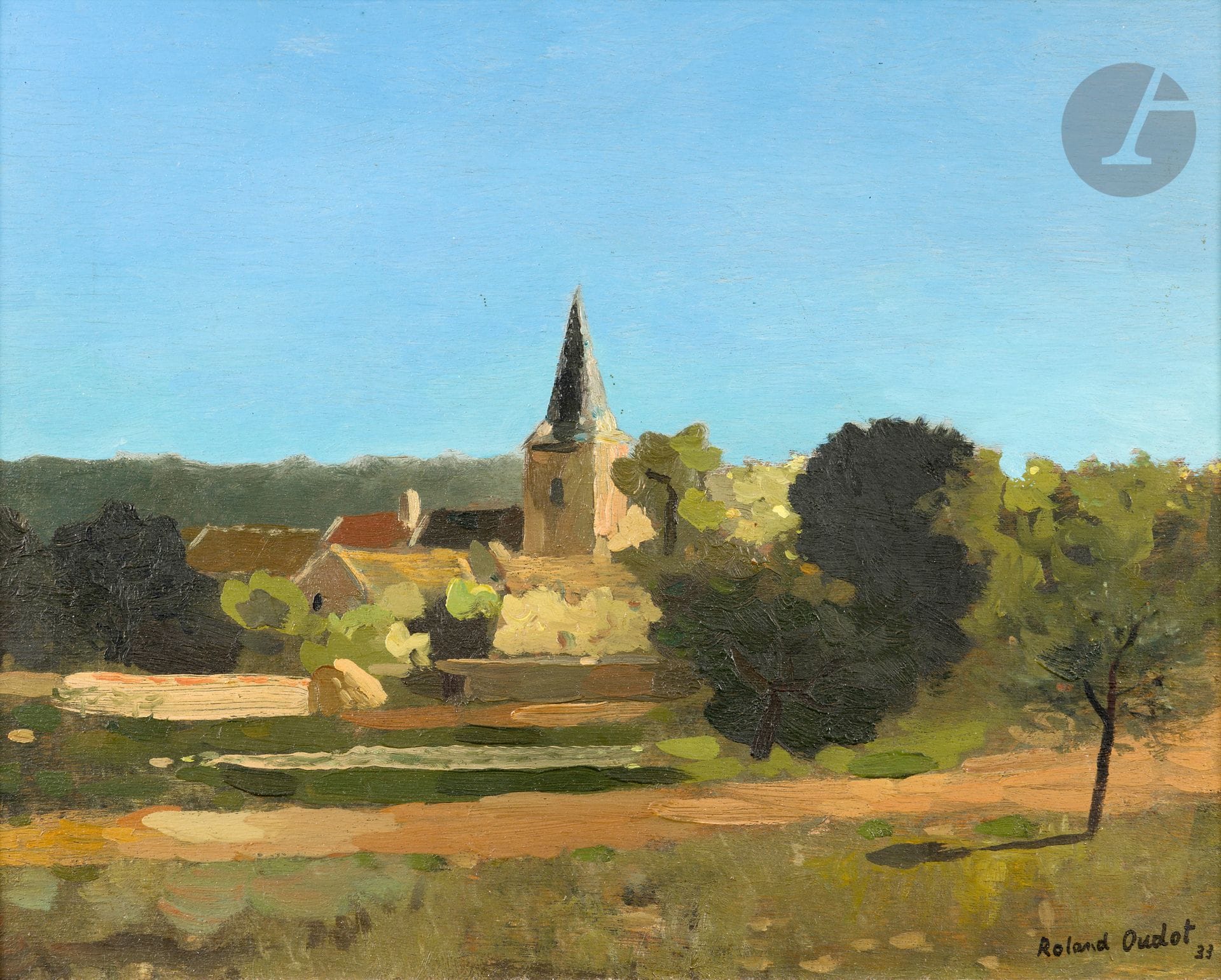 Roland OUDOT (1897-1981)
The Village, 1933
Oil on panel.
Signed and dated lower right.
30 x 39 cm