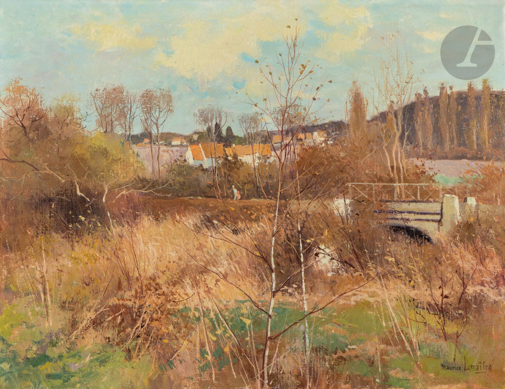 Maurice LEMAITRE (né en 1929)
Paysage à Rozay-en-Brie
Huile sur toile.
Signée en bas à droite.
50 x 65 cm