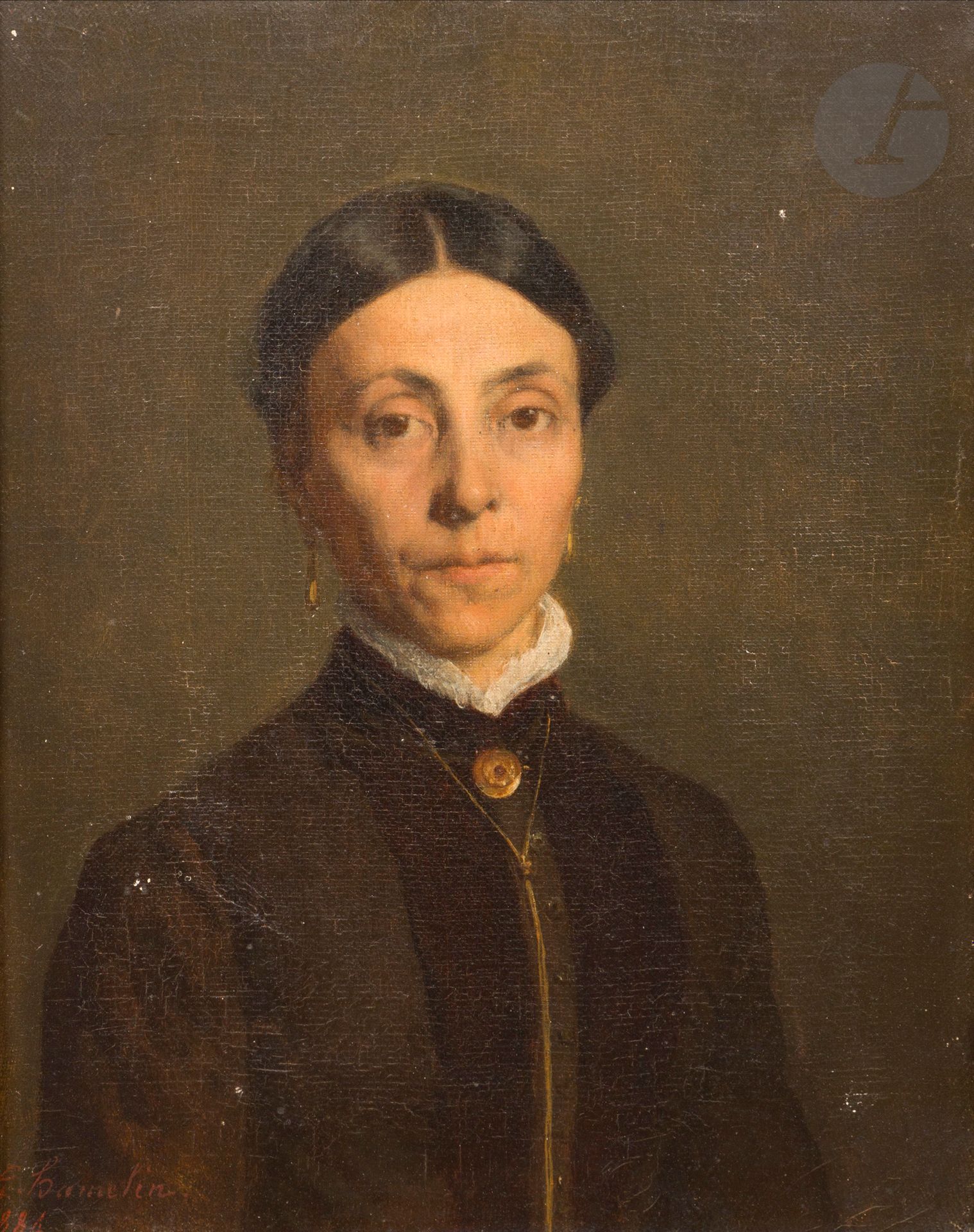 Jacques Gustave HAMELIN (Honfleur 1809 - 1895)
Woman knitting by the fire
Panel, painted on reverse
Signed lower right "G. Hamelin".
25.5 x 19.5 cm