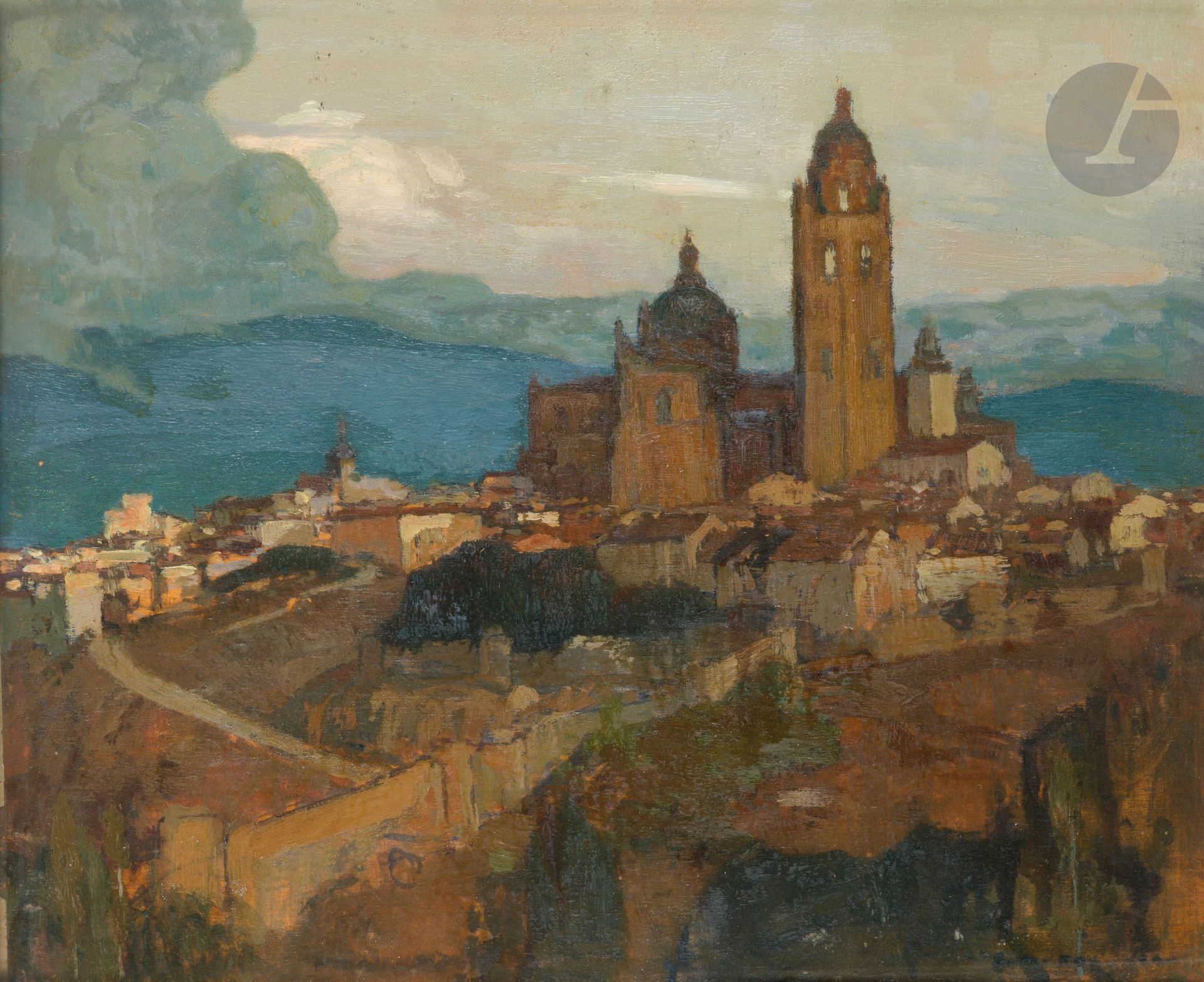 François Maurice ROGANEAU (1883-1973)
Vue de la cathédrale de Ségovie
Huile sur panneau.
Signée en bas à droite.
38 x 46 cm