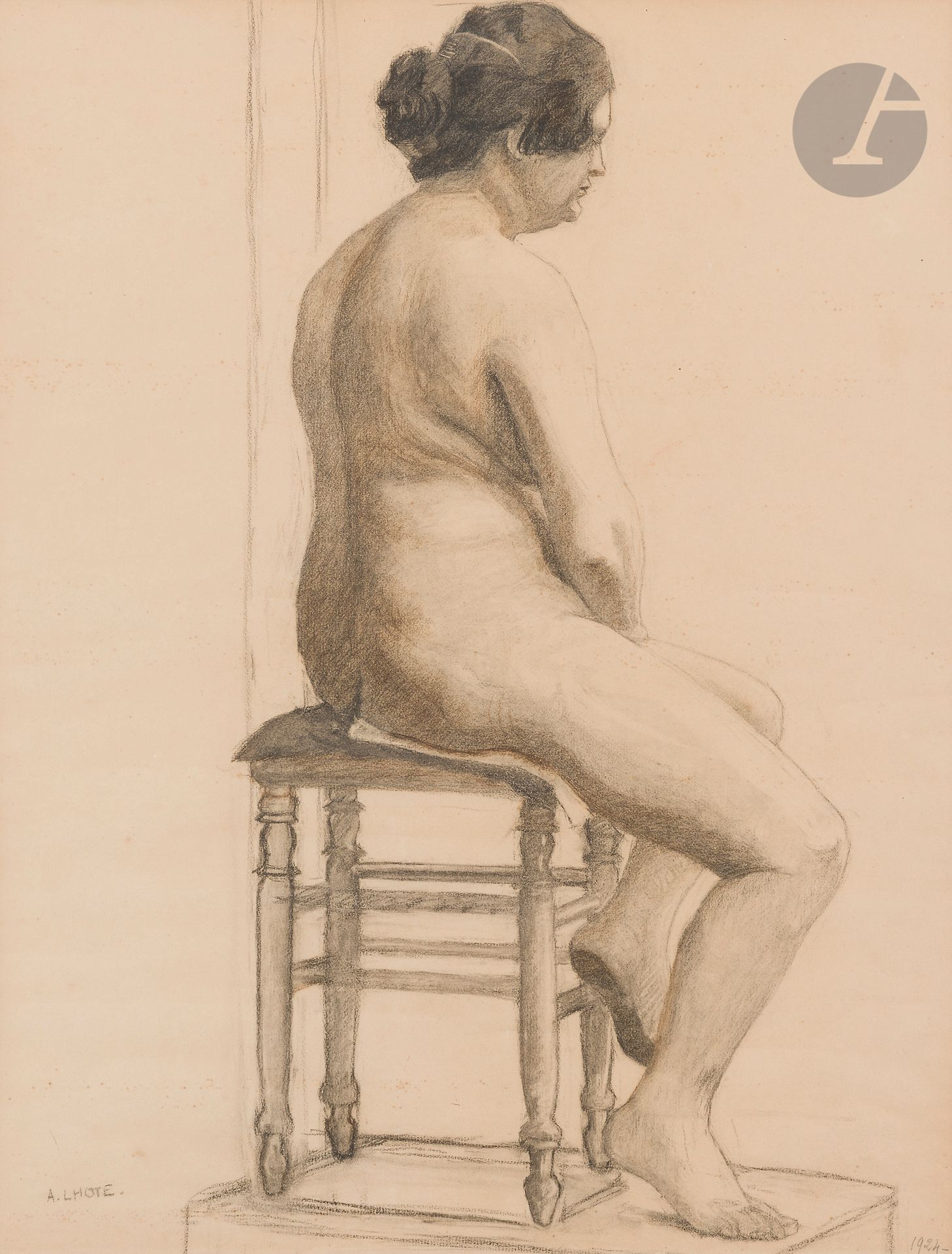 André LHOTE (1885-1962)
Study of a seated woman
Charcoal.
Signed lower left.
61 x 47 cm