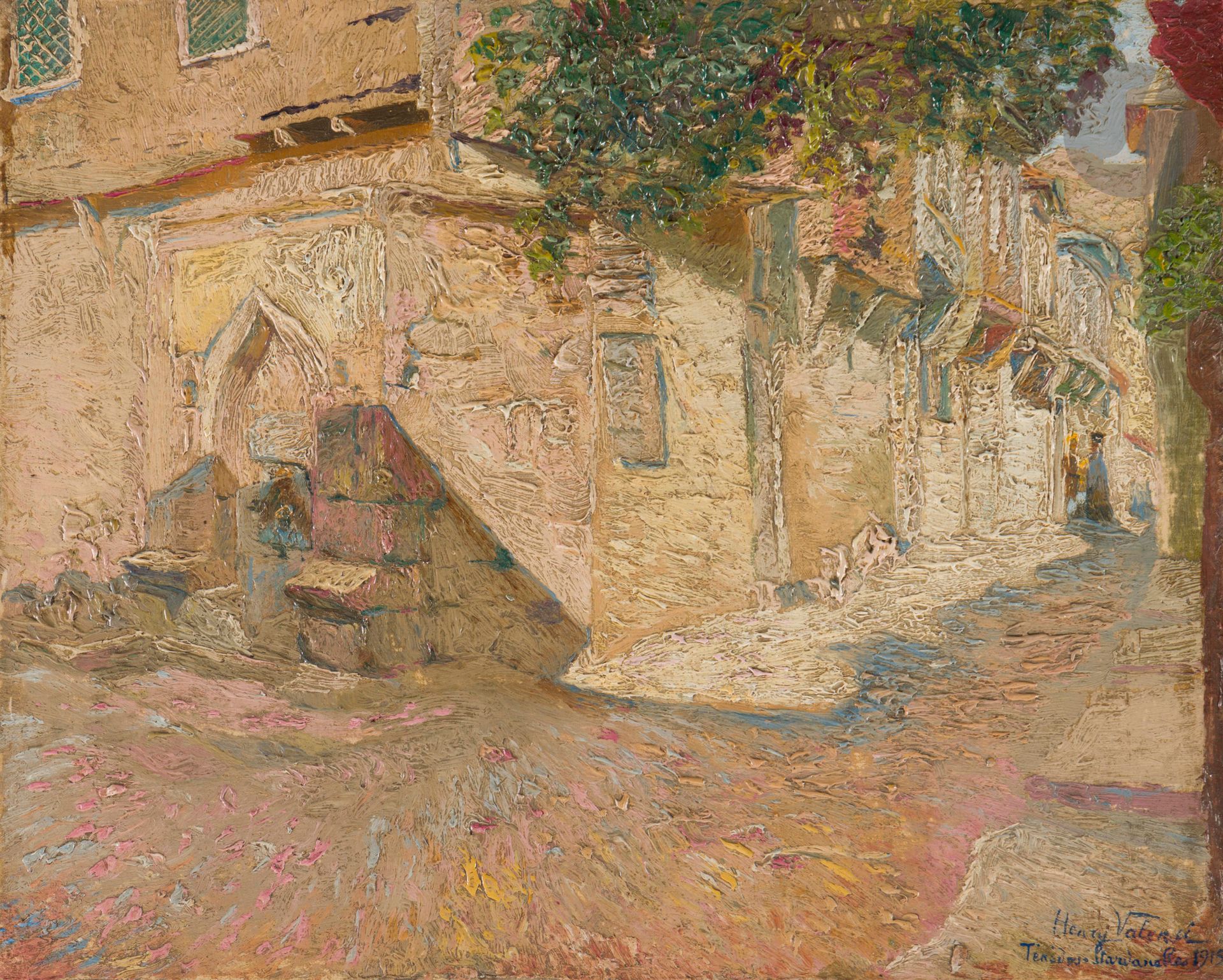Henri VALENSI (1883-1960)
Ténédos, Dardanelles, 1915
Huile sur toile contrecollée sur toile.
Signée et titrée en bas à droite.
33 x 41 cm