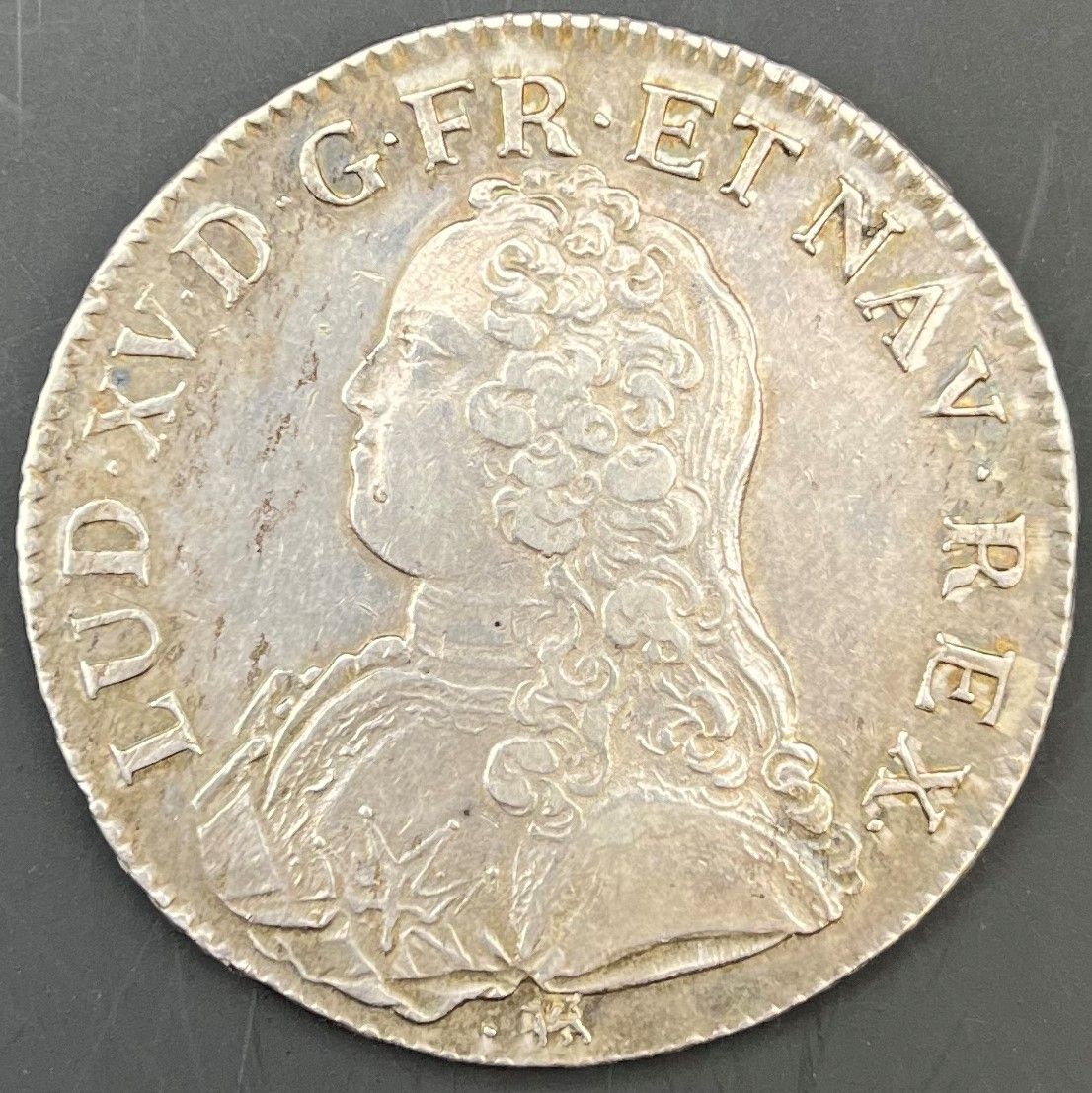 FRENCH ROYAL SILVER COINS
 LOUIS XV (1715-1774)
Ecu aux rameaux d'olivier, silver, 1726, H=La Rochelle.
D.1675
VG+