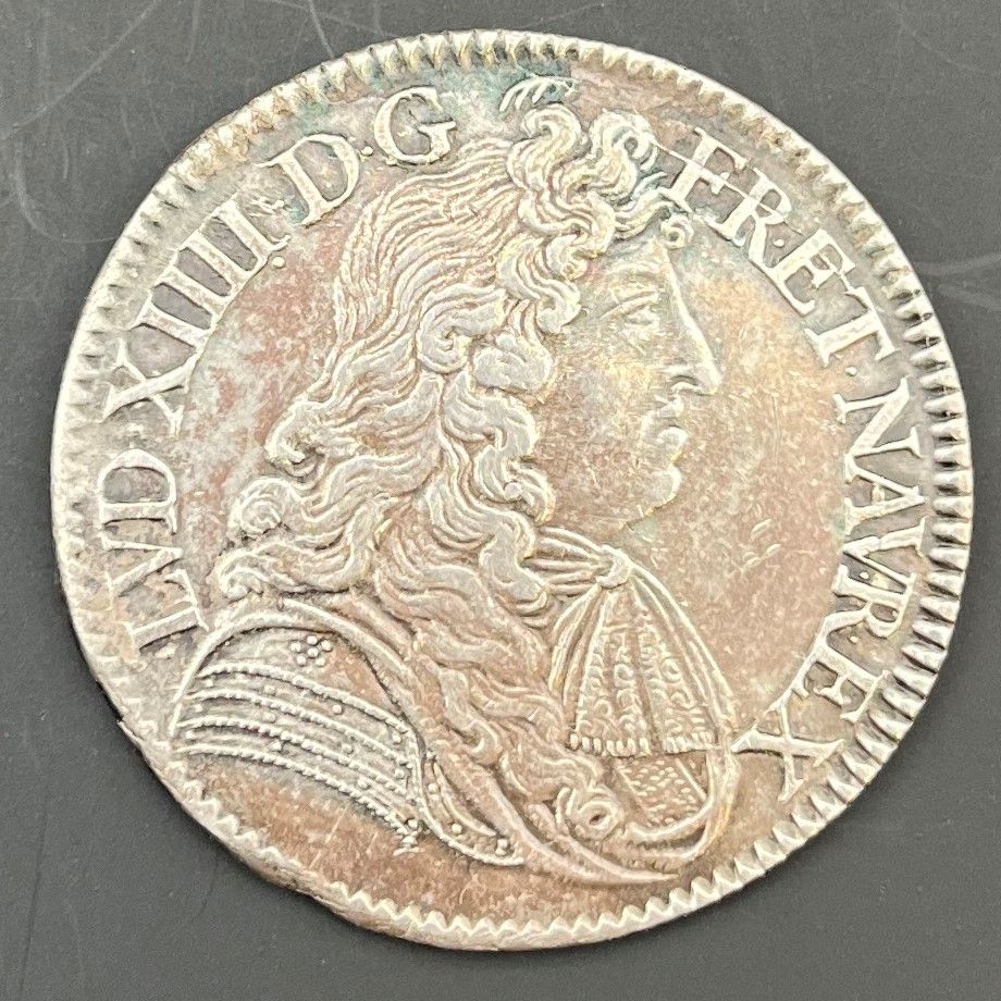 MONNAIES FRANÇAISES ROYALES EN ARGENT
 LOUIS XIV (1643-1715)
Demi-écu à la cravate (dit sans raison «du Parlement»), en argent, 1er type, 1681, A=Paris.
D.1494
TB+