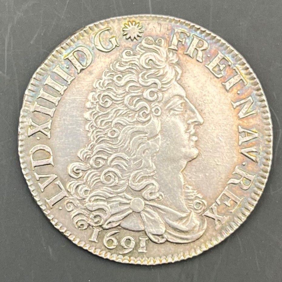 MONNAIES FRANÇAISES ROYALES EN ARGENT
 LOUIS XIV (1643-1715)
Demi-écu aux 8 «L», en argent, 1er type, 1691, E=Tours. Réformation.
D.1515A
TB+