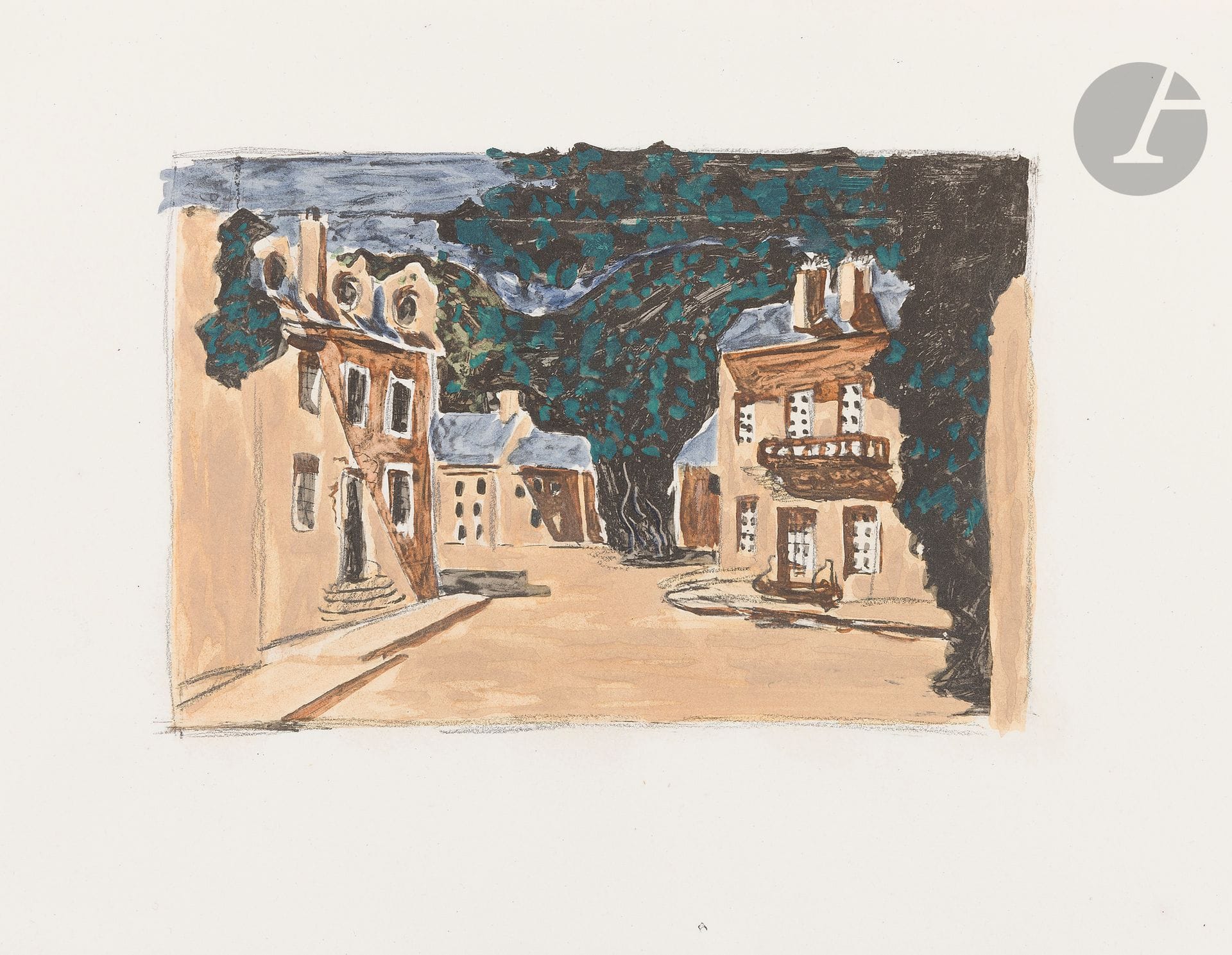 Georges Braque (1882-1963)
Kochno (Boris), Cocteau (Jean), Laloy (Louis). Théâtre Serge de Diaghilew. Les Fâcheux. [Ballet en un acte de Boris Kochno d'après la comédie-ballet de Molière avec une chorégraphie de La Nijinska, musique de Georges Auric, décors et costumes de Georges Braque.] Paris, éditions des Quatre Chemins, 1924. 2 vol. in-4 [227 x 285], brochés, le tome 1 illustré de 23 reproductions de dessins en couleurs par G. Braque, d’un portrait de Georges Auric par Cocteau et du fac-similé d’une page de partition musicale par Auric ; le tome 2 contenant un portrait photographique de Braque par Man Ray et 22 photographies de Georges Detaille. Exemplaires très frais, d’un tirage à 385 ex. sur vélin d’Arches, numérotés. Couvertures illustrées rempliées. Étui de l’édition, très défraîchi, avec étiquette sur un plat.