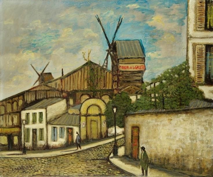 J. DANFLOU (XXe siècle)
Le Moulin de la Galette Huile sur toile. Signée en bas à droite. H: 60 x L: 73 cm