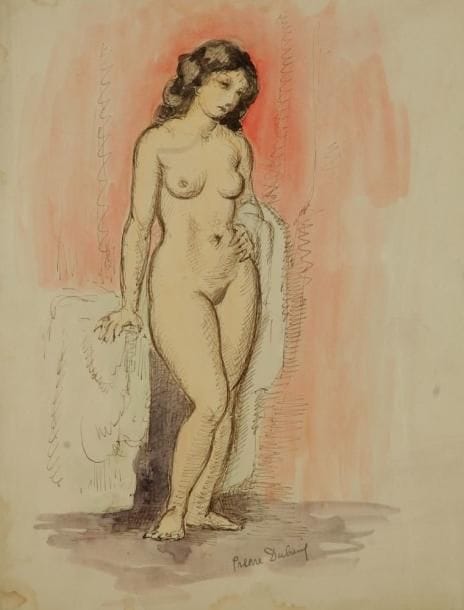 Pierre DUBREUIL (1891-1970)
Nu debout Encre et aquarelle. Signée en bas vers le milieu. H: 33 x L: 25 cm