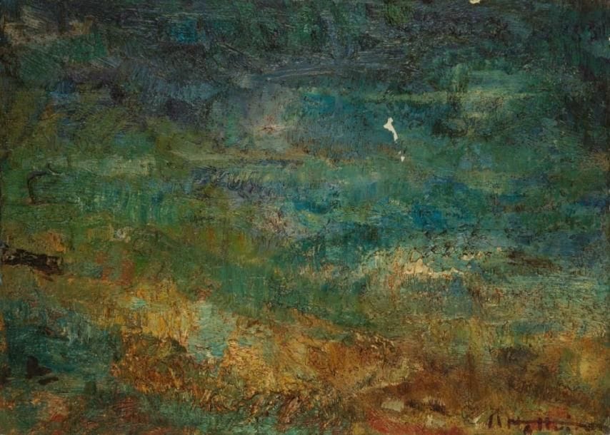 Ecole Moderne
Paysage Huile sur toile. Porte une signature en bas à droite. (Accidents) H: 46 x L: 65 cm