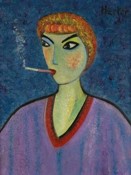 HERTER (XXe siècle)
La Fumeuse Huile sur toile. Signée en haut à droite. H: 65 x L: 50 cm