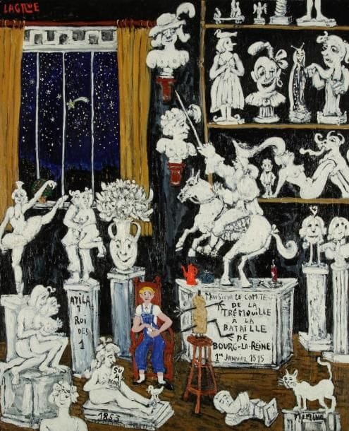 Jean-Pierre LAGRUE (né en 1939)
Atelier du sculpteur Huile sur toile. Signée en haut à gauche. H: 73 x L: 60 cm
