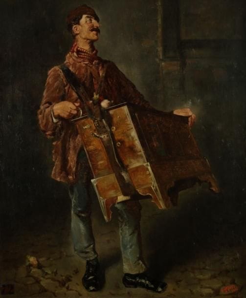 LARDITI (XXe siècle)
Musicien, 1874 Huile sur toile. Signée et datée en bas à droite. H: 69 x L: 55,50 cm