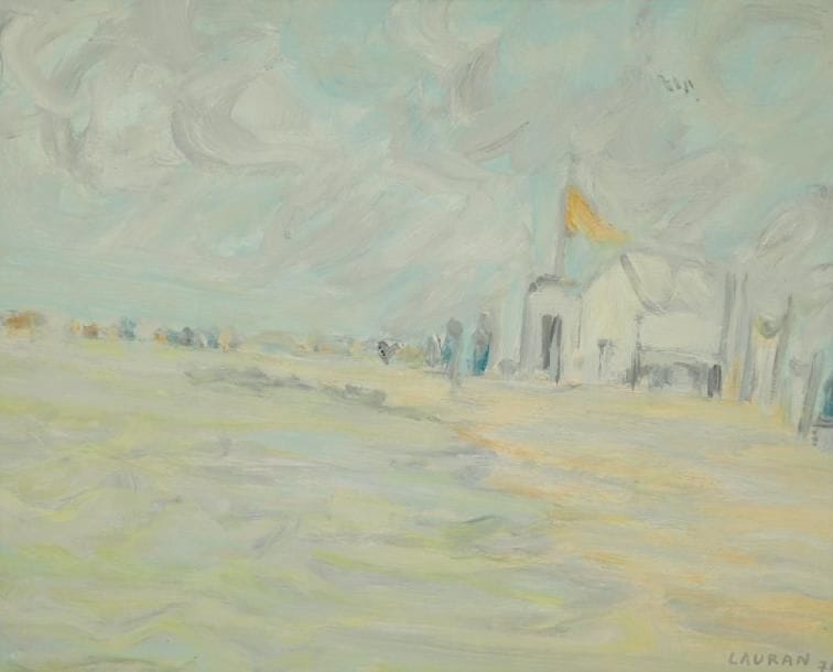 André LAURAN (1922-2009)
La Plage à Gruissan, 1974 Huile sur panneau. Signée et datée en bas à droite. H: 22 x L: 27 cm