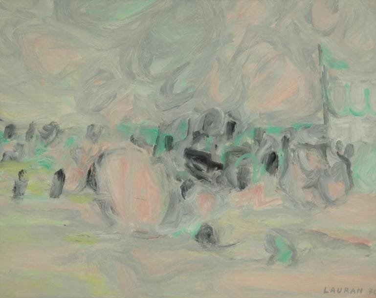 André LAURAN (1922-2009)
La Plage à Trouville, 1974 Huile sur panneau. Signée et datée en bas à droite. H: 22 x L: 27 cm